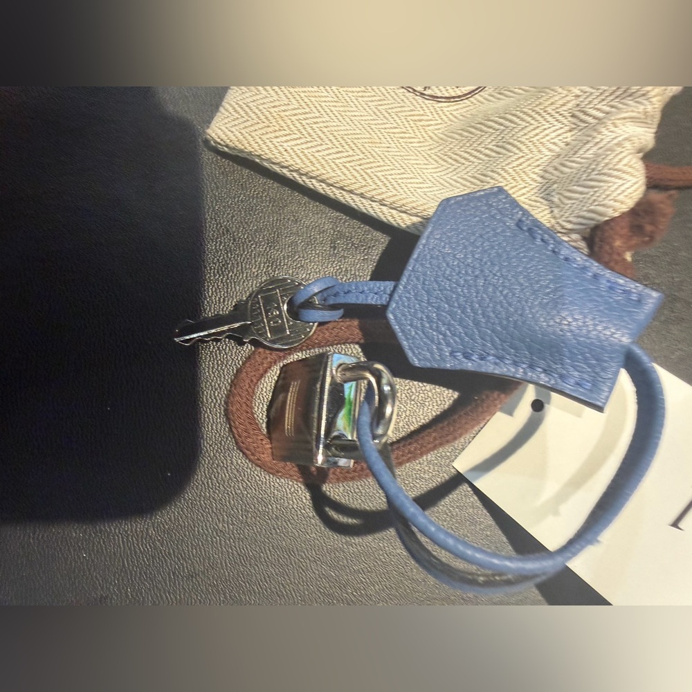 Hermes Brighton Blue Clochette with palladium keys